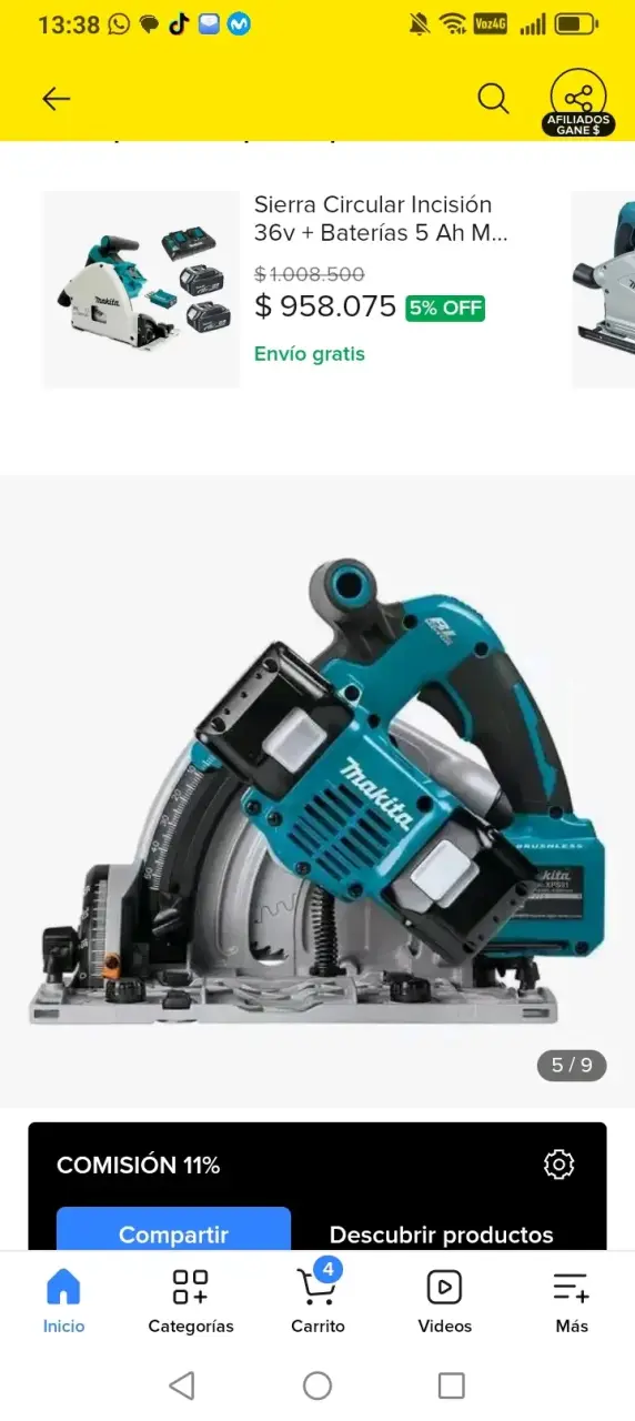 Sierra Circular Makita 36V con Baterías Incluidas - 1