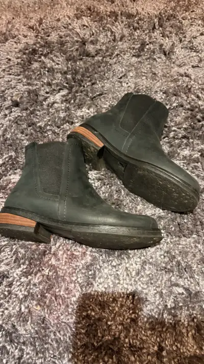 Botines de cuero negro para mujer talla 37 - miniatura 2