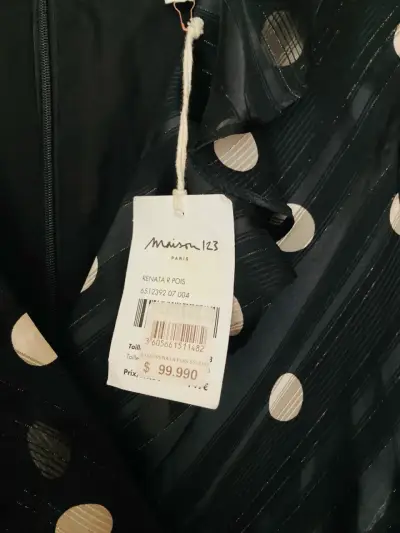 Vestido negro de lunares Maison 123 - miniatura 2