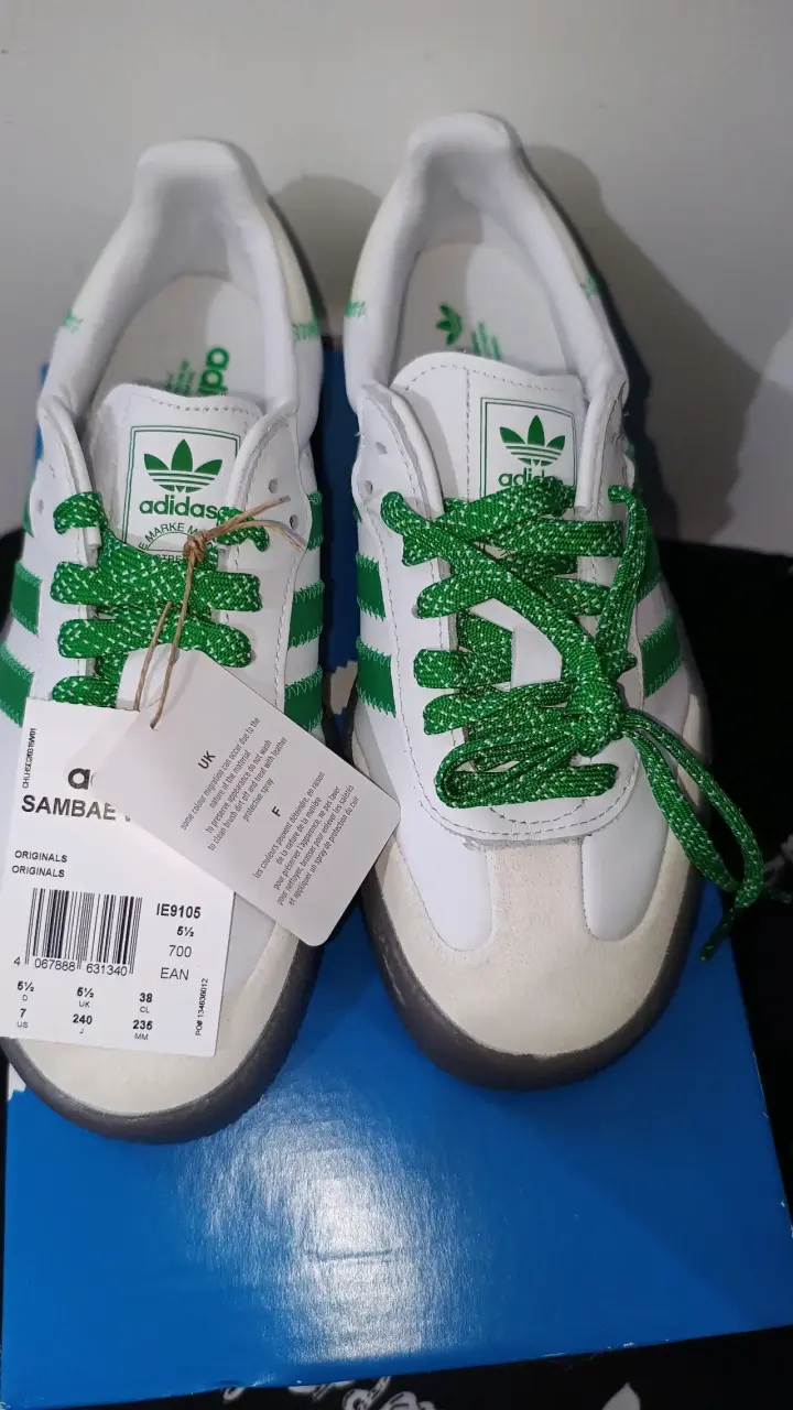 Zapatillas Adidas Samba OG Blancas y Verdes - 1
