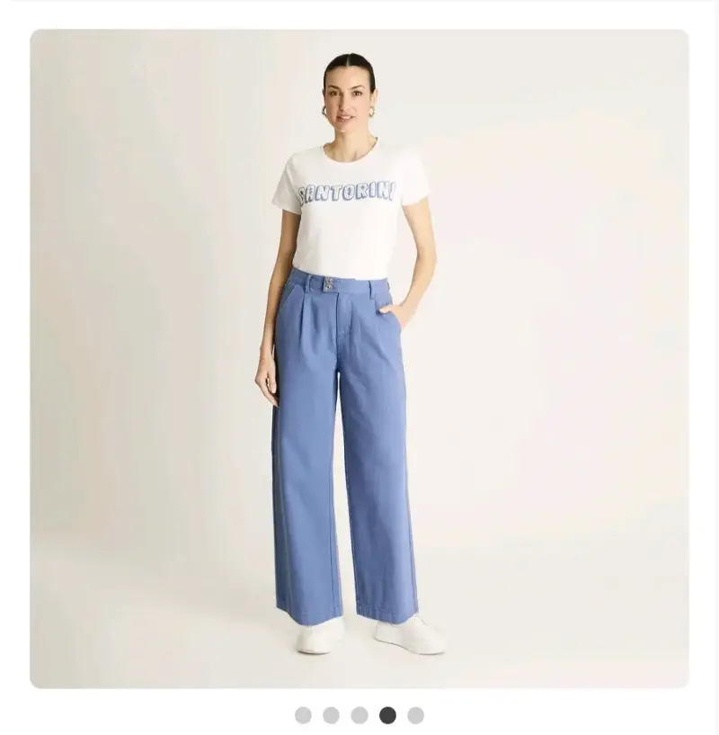 Pantalones anchos azules para mujer - 1