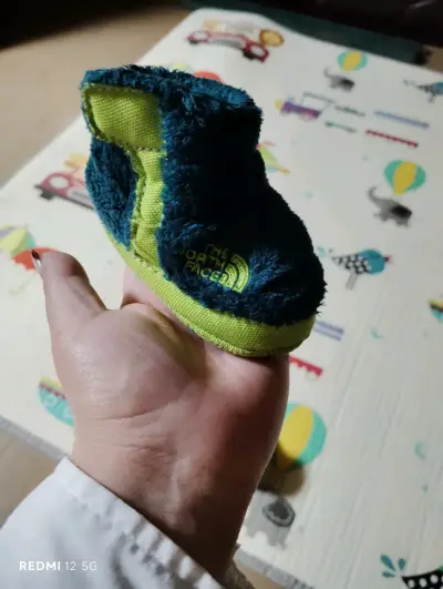 Botines de bebé azul y verde con forro polar - miniatura 2