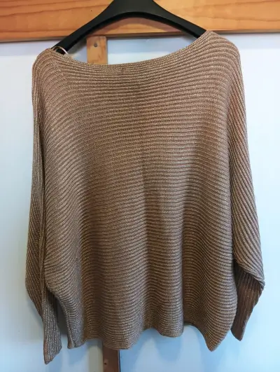 Suéter dorado de mujer Lauren con brillo - miniatura 3