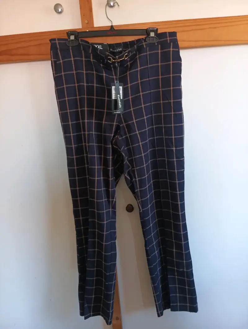 Pantalones a cuadros azul marino talla XXXL - 1