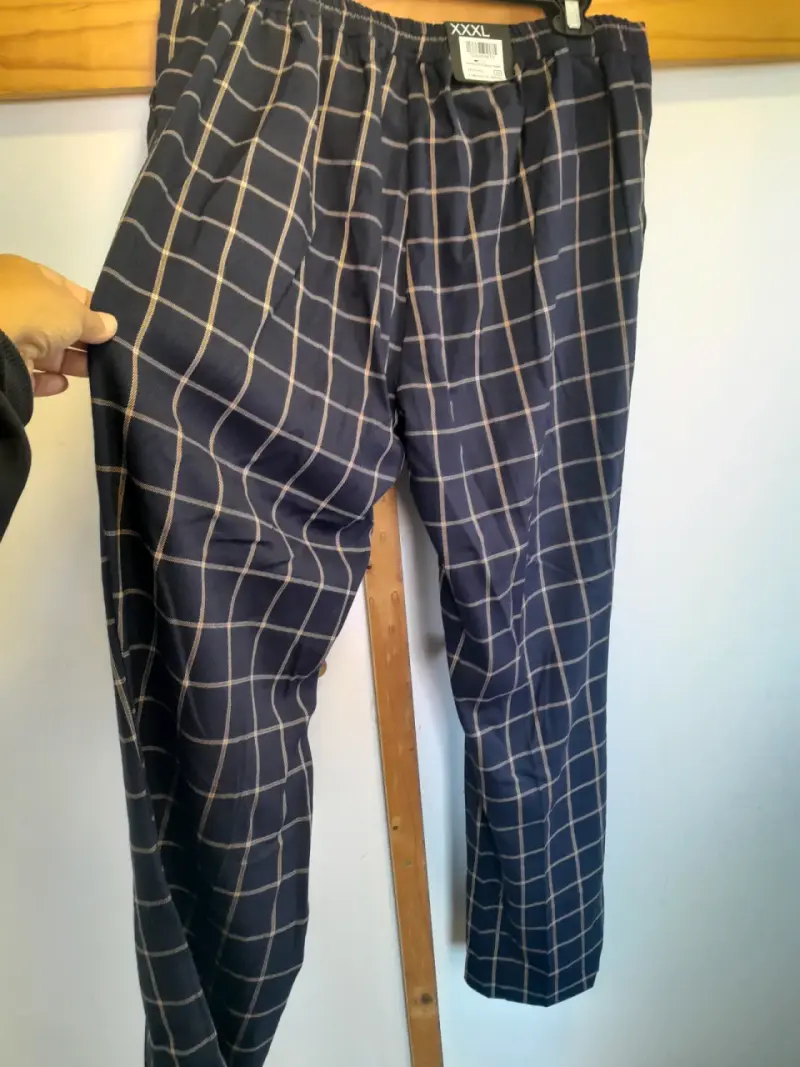 Pantalones a cuadros azul marino talla XXXL - 4