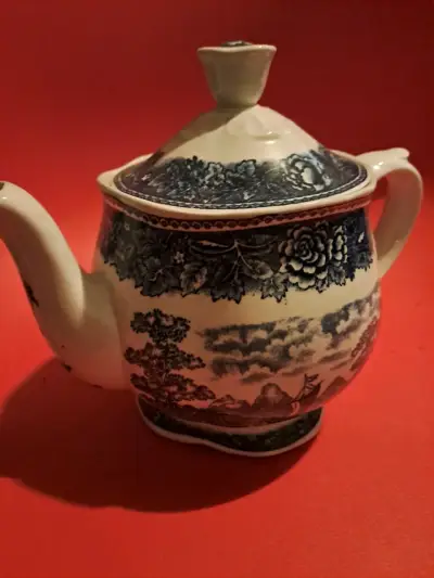 Hermosa tetera antigua danesa pintada a mano - miniatura 1