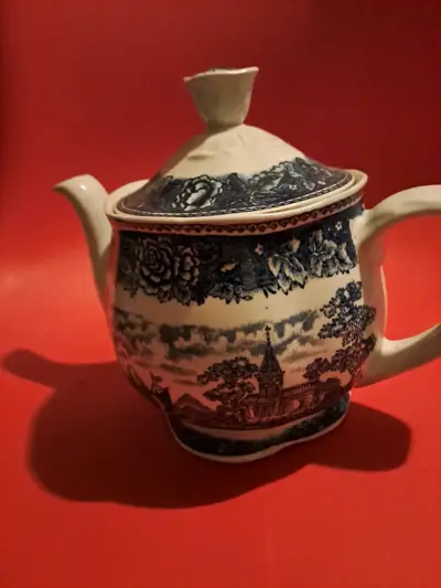 Hermosa tetera antigua danesa pintada a mano - miniatura 5