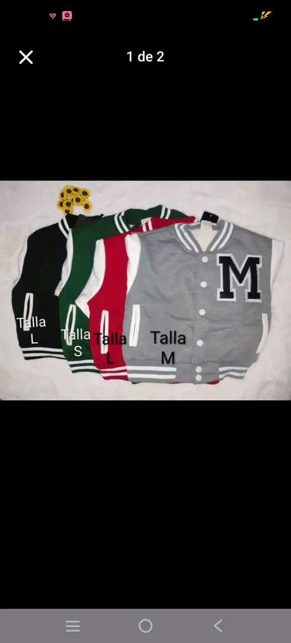 Chaquetas tipo varsity  en varios colore