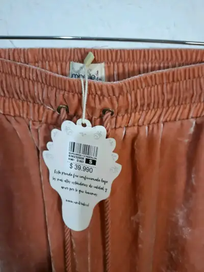 Pantalones de terciopelo color terracota para mujer - miniatura 2