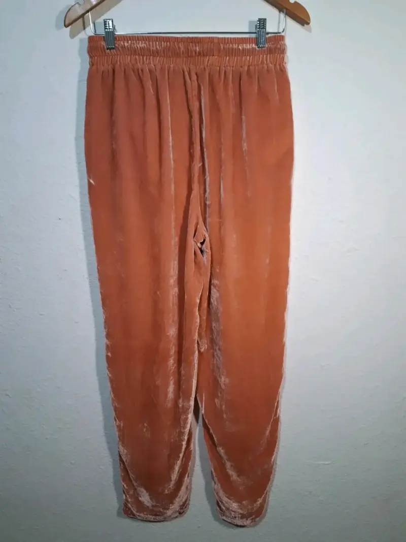Pantalones de terciopelo color terracota para mujer - 3
