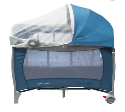 Cuna corral portátil azul Bebesit Traveler - miniatura 5