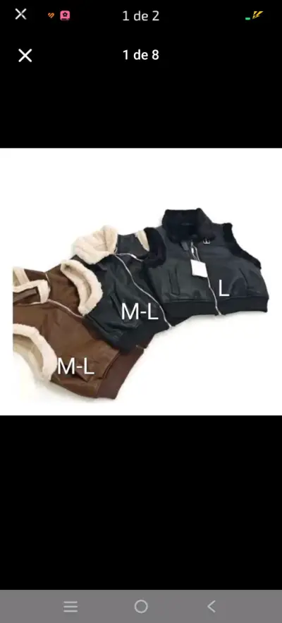 Chaqueta sin mangas de ecocuero con forro de chipo - miniatura 1