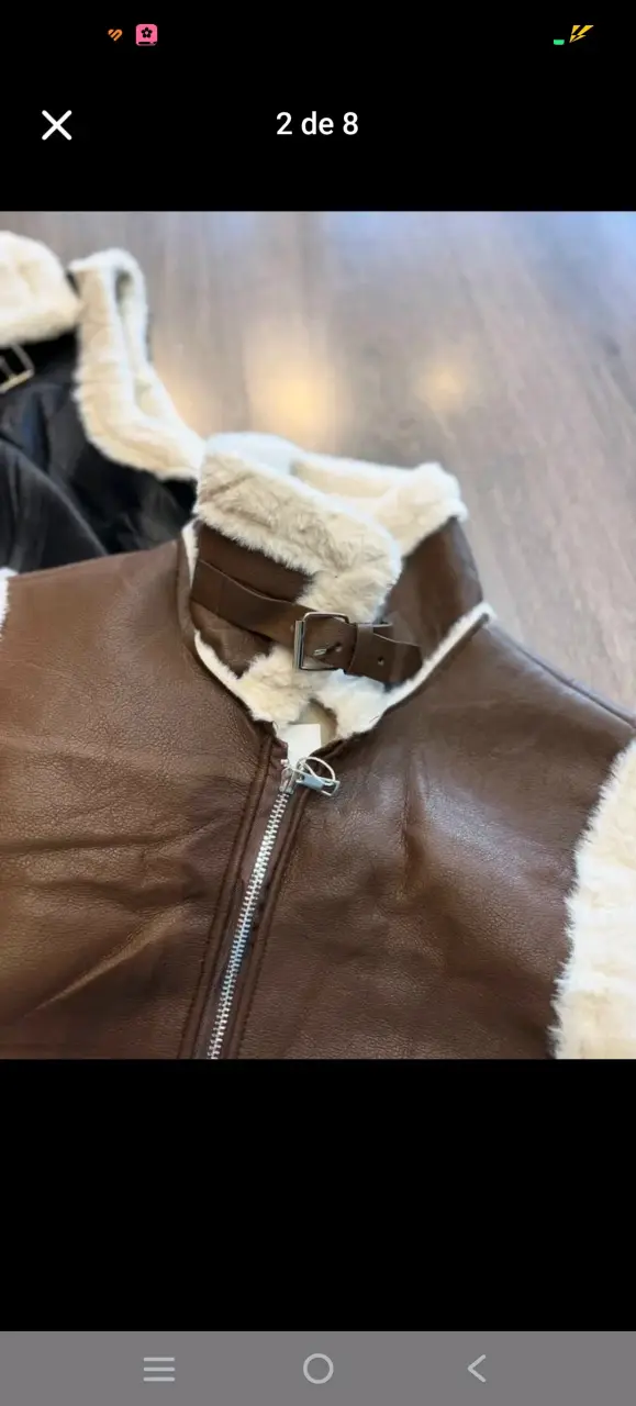 Chaqueta sin mangas de ecocuero con forro de chipo - 2