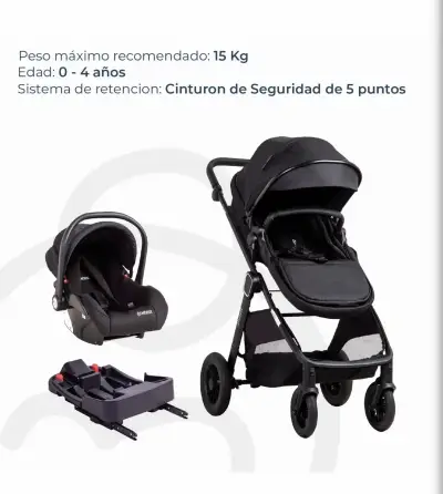 Coche de bebé Bebesit Sunset Isofix negro - miniatura 3