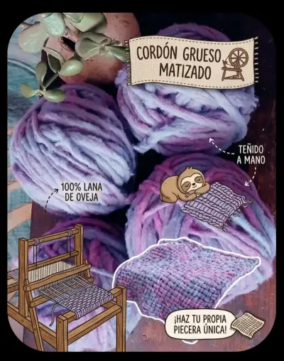 Lana gruesa (cordón) de oveja🐑 100% natural. - miniatura 5