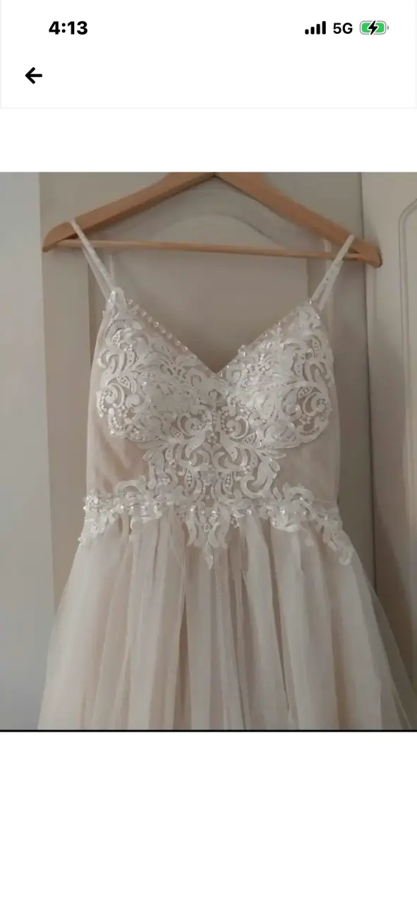 Vestido de novia elegante, con corsett y Corona - 5