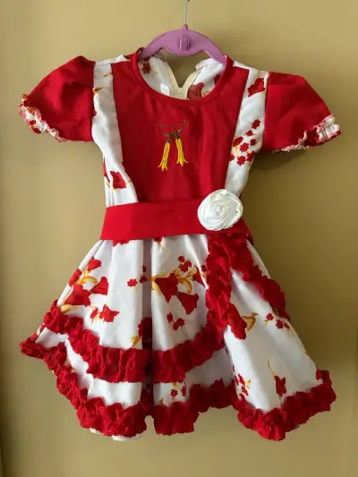 Vestido huasita rojo niña - miniatura 1