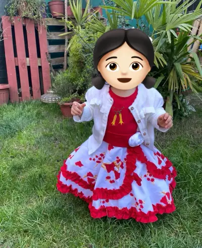 Vestido huasita rojo niña - miniatura 4