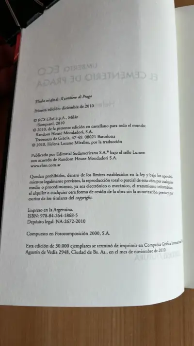 Libro 'El Cementerio de Praga' de Umberto Eco - miniatura 3
