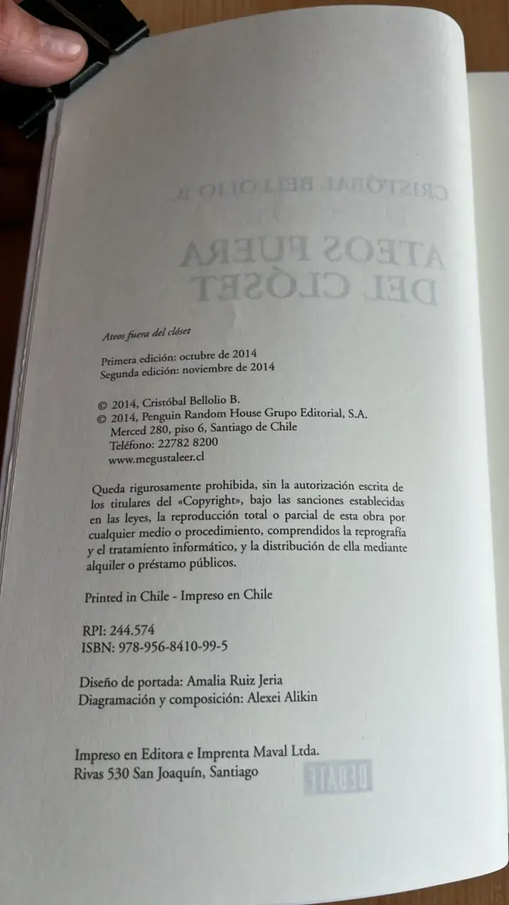 Libro 'Ateos Fuera del Clóset' de Cristóbal Bellolio - 3
