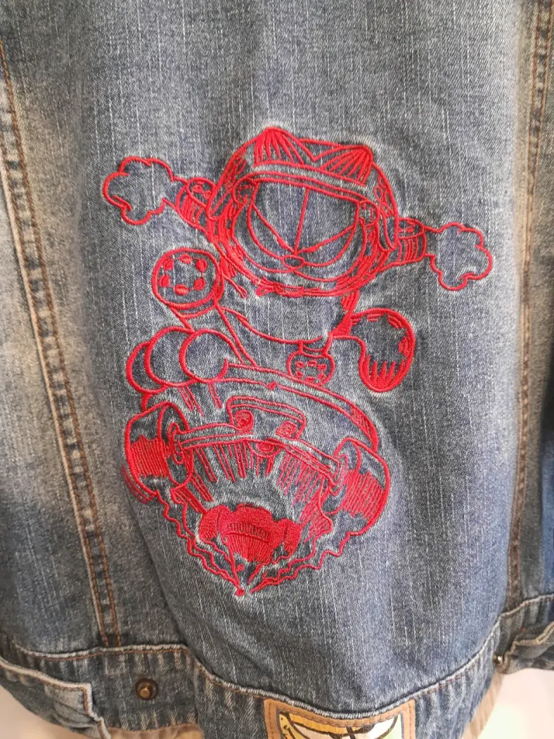 Chaqueta de mezclilla azul con forro interior - 4