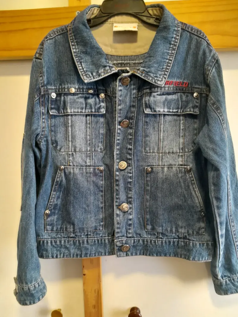 Chaqueta de mezclilla azul con forro interior - 5
