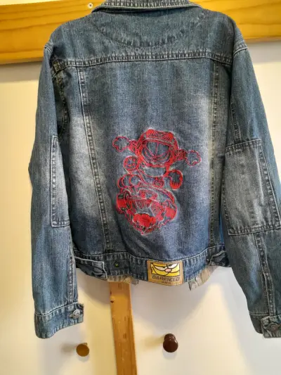 Chaqueta de mezclilla azul con forro interior - miniatura 3