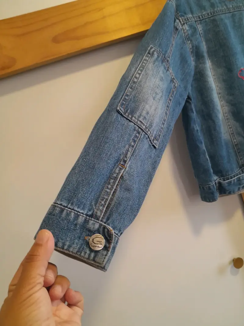 Chaqueta de mezclilla azul con forro interior - 6