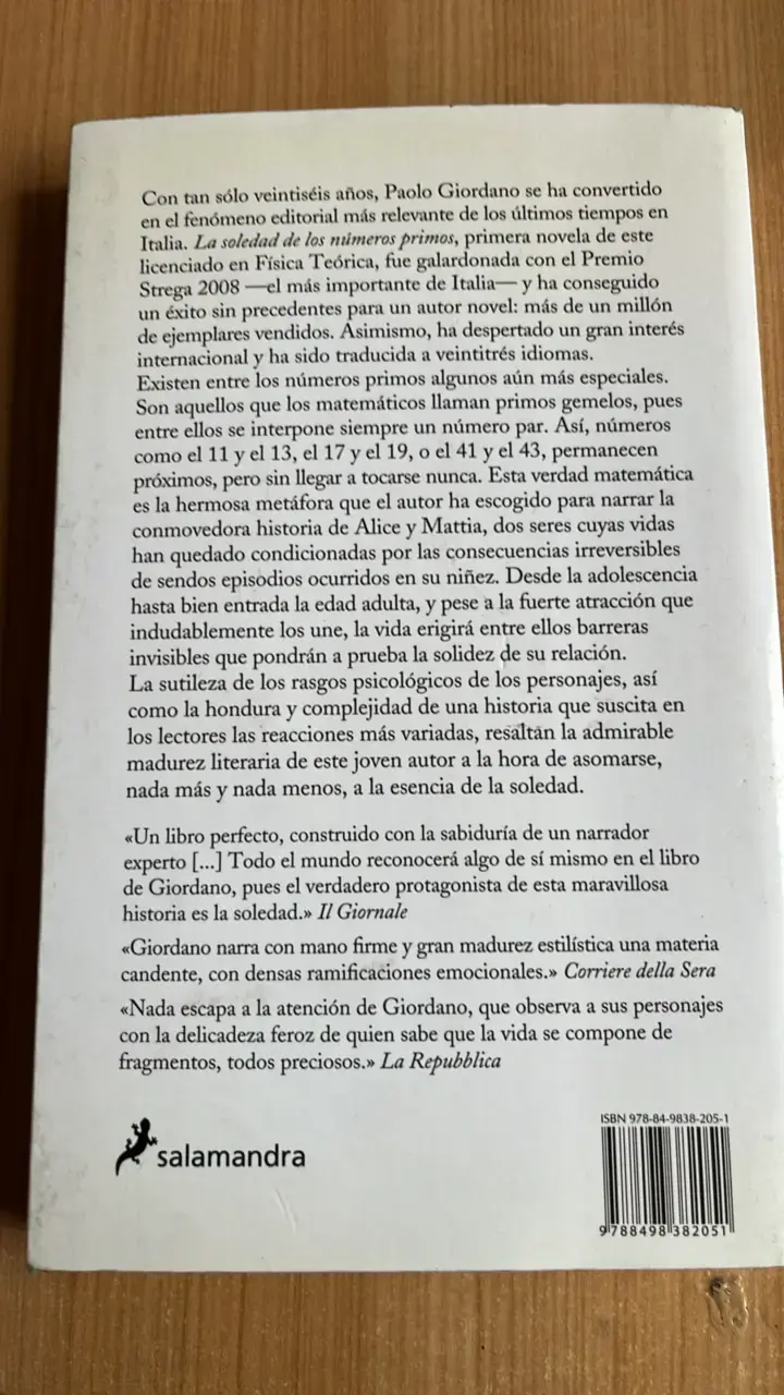 Libro La Soledad de los Números Primos de Paolo Giordano - 2