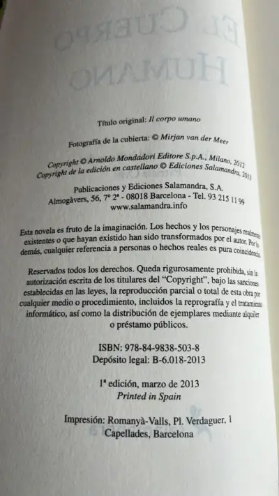 Libro 'El Cuerpo Humano' de Paolo Giordano - miniatura 3