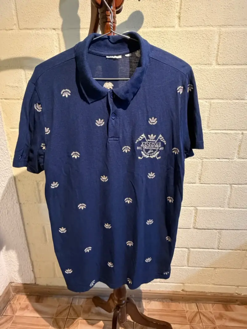 Polera Polo Azul Adidas Originals - 1