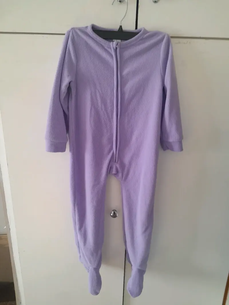 Pijama enterito de polar para bebé color lila - 4