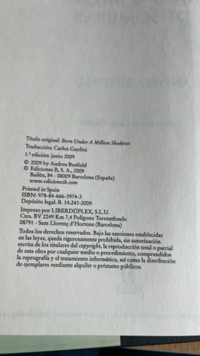 Libro 'Bajo un millón de sombras' de Andrea Busfield - miniatura 4