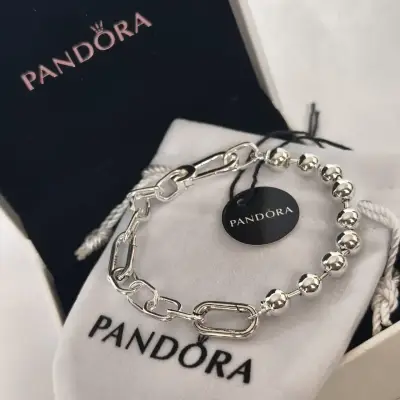 Pulsera de plata Pandora con diseño de eslabones - miniatura 1