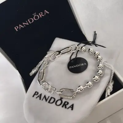 Pulsera de plata Pandora con diseño de eslabones - miniatura 2