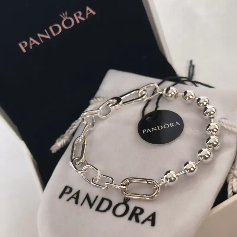 Pulsera de plata Pandora con diseño de eslabones - 3