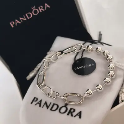 Pulsera de plata Pandora con diseño de eslabones - miniatura 3