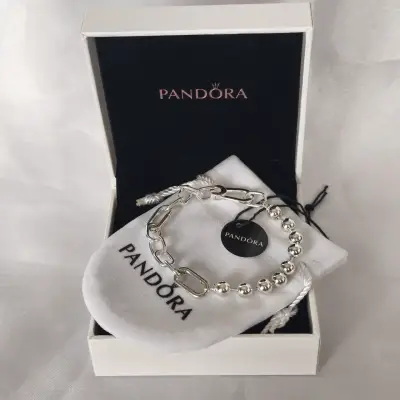 Pulsera de plata Pandora con diseño de eslabones - miniatura 4