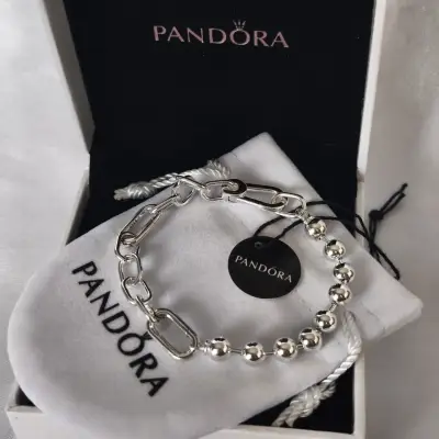 Pulsera de plata Pandora con diseño de eslabones - miniatura 6