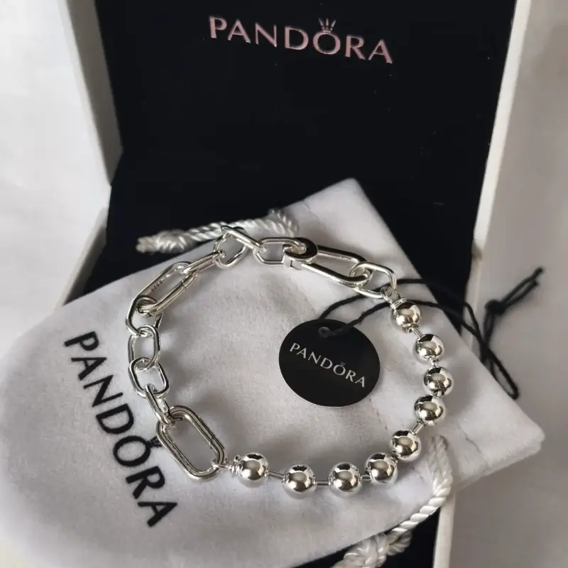 Pulsera de plata Pandora con diseño de eslabones - 2