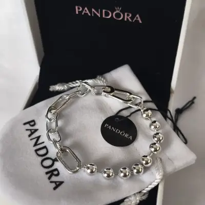 Pulsera de plata Pandora con diseño de eslabones - miniatura 2