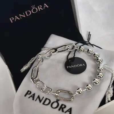 Pulsera de plata Pandora con diseño de eslabones - miniatura 3