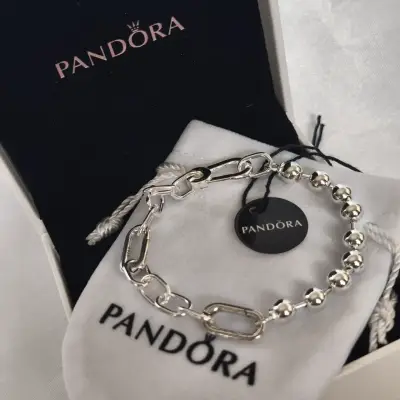 Pulsera de plata Pandora con diseño de eslabones - miniatura 5