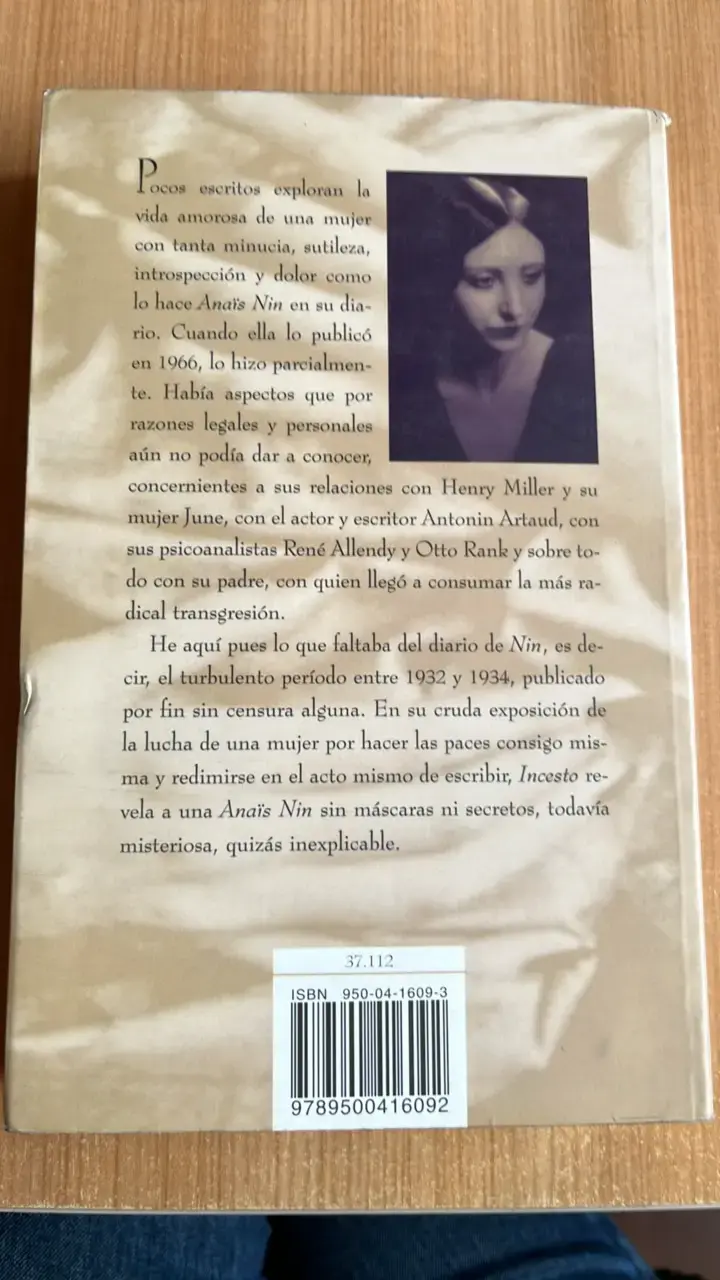 Libro 'Incesto' de Anaïs Nin - Diario 1932-1934 - 2