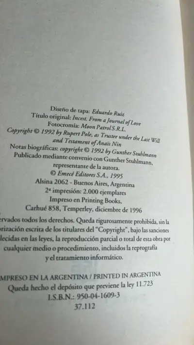 Libro 'Incesto' de Anaïs Nin - Diario 1932-1934 - miniatura 3