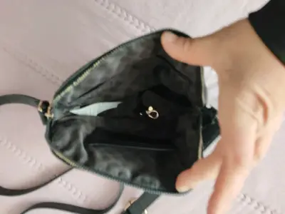 Cartera cruzada negra Secret de cuero sintético - miniatura 3