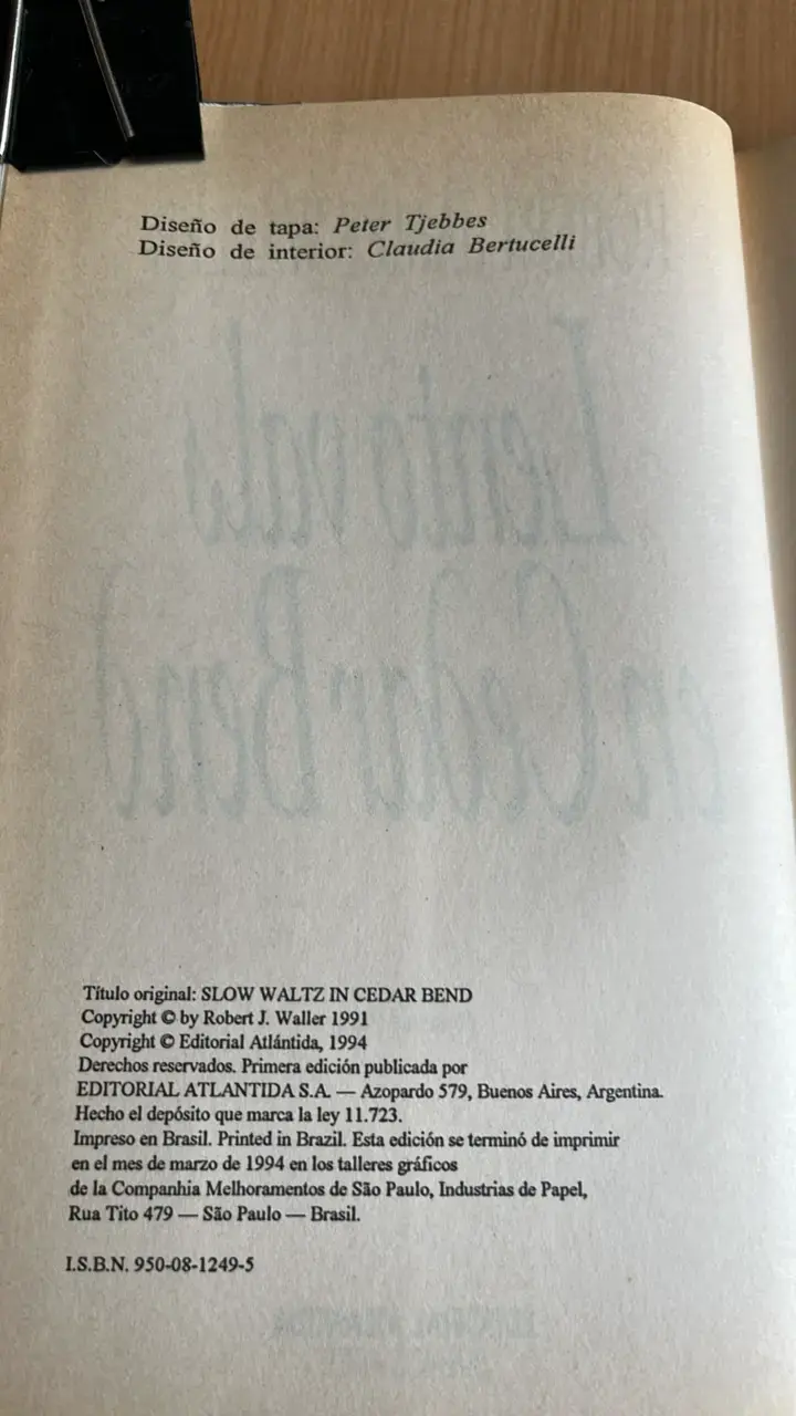 Libro 'Lento vals en Cedar Bend' de Robert James Waller - 4