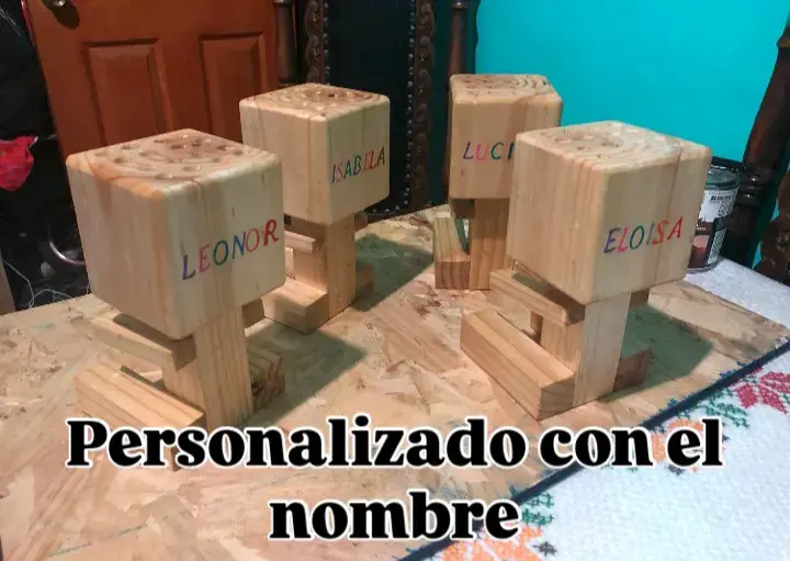 Portalápices,colores ,pincel de madera diseño - 4