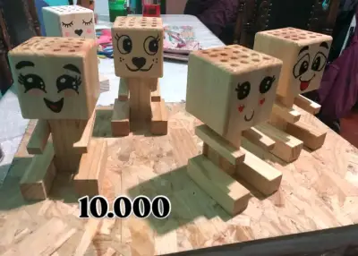 Portalápices,colores ,pincel de madera diseño - miniatura 5