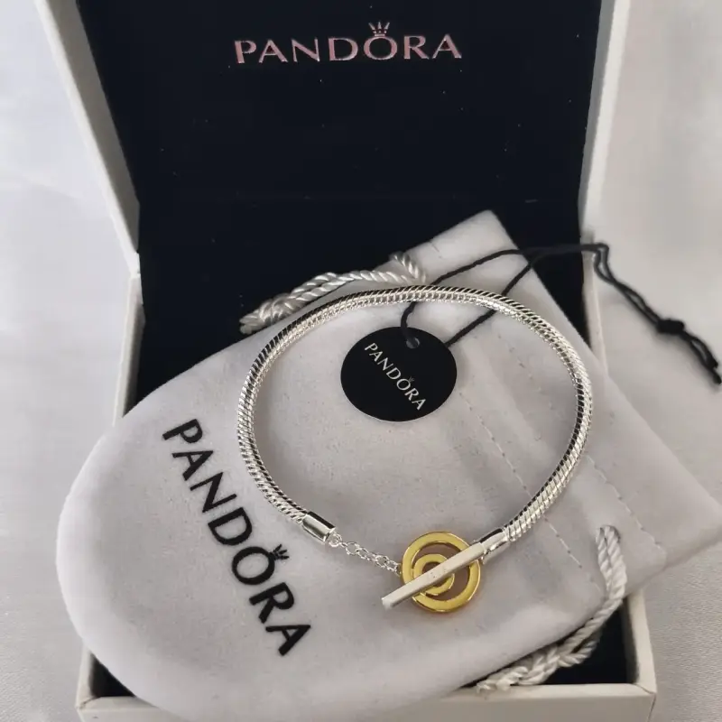 Pulsera de plata con dije dorado Pandora 19 - 2